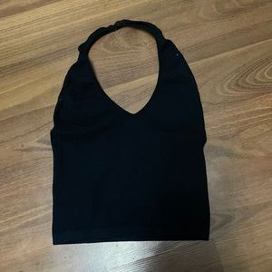 Black over the neck top